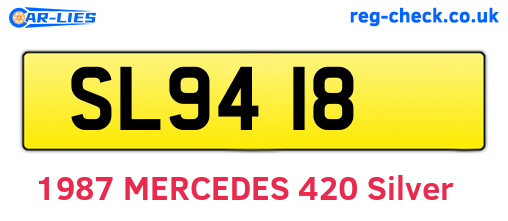 SL9418 are the vehicle registration plates.