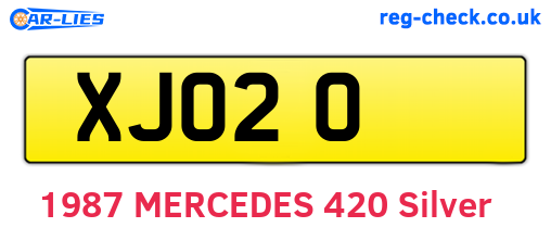 XJO20 are the vehicle registration plates.