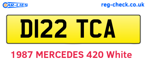 D122TCA are the vehicle registration plates.