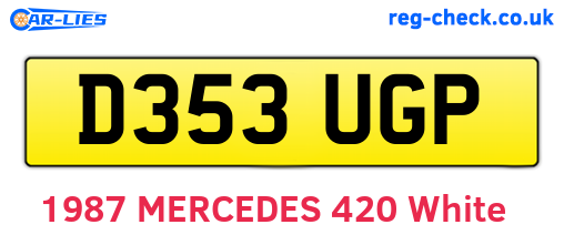 D353UGP are the vehicle registration plates.