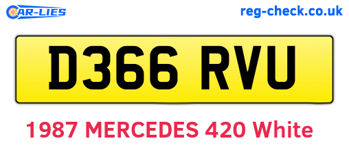 D366RVU are the vehicle registration plates.