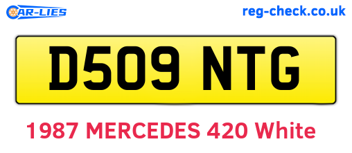 D509NTG are the vehicle registration plates.