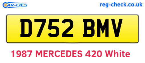 D752BMV are the vehicle registration plates.