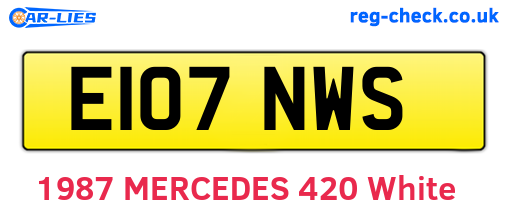 E107NWS are the vehicle registration plates.
