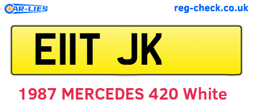 E11TJK are the vehicle registration plates.