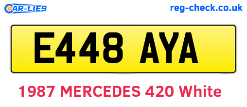 E448AYA are the vehicle registration plates.