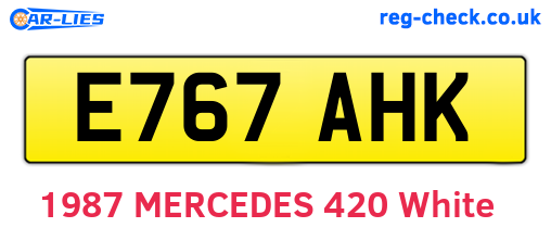 E767AHK are the vehicle registration plates.