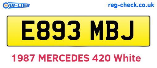 E893MBJ are the vehicle registration plates.