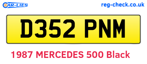 D352PNM are the vehicle registration plates.