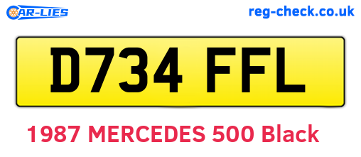 D734FFL are the vehicle registration plates.
