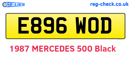 E896WOD are the vehicle registration plates.