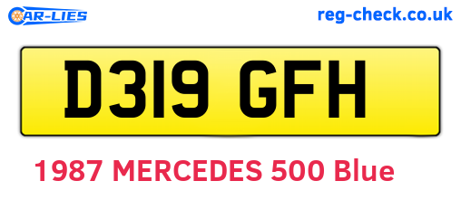 D319GFH are the vehicle registration plates.