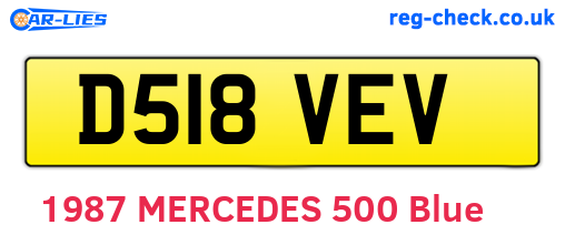 D518VEV are the vehicle registration plates.