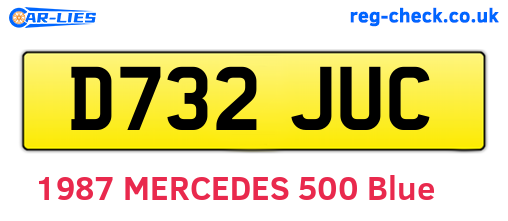 D732JUC are the vehicle registration plates.