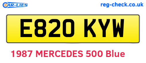 E820KYW are the vehicle registration plates.