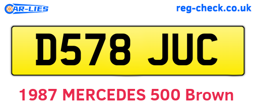 D578JUC are the vehicle registration plates.