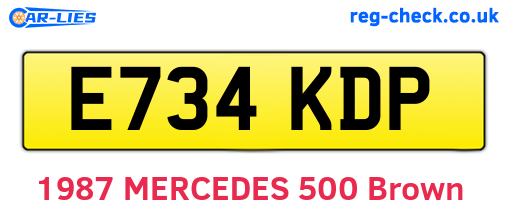 E734KDP are the vehicle registration plates.