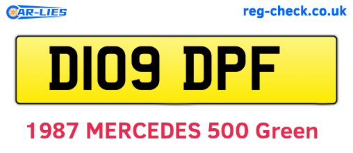 D109DPF are the vehicle registration plates.