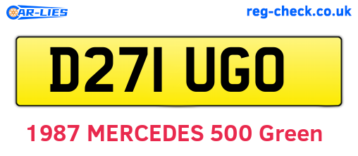 D271UGO are the vehicle registration plates.