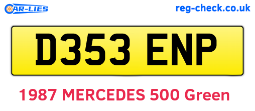 D353ENP are the vehicle registration plates.