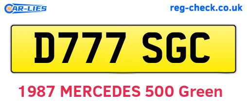 D777SGC are the vehicle registration plates.