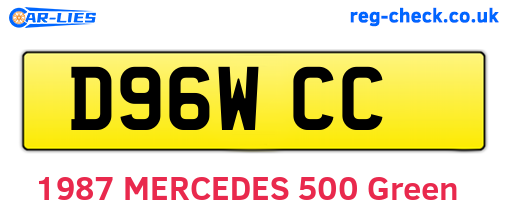 D96WCC are the vehicle registration plates.