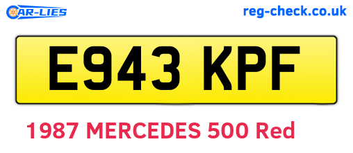 E943KPF are the vehicle registration plates.
