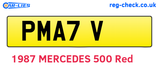 PMA7V are the vehicle registration plates.