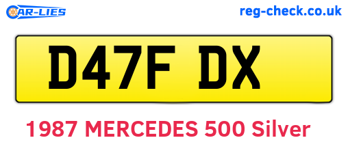 D47FDX are the vehicle registration plates.