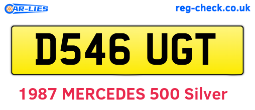 D546UGT are the vehicle registration plates.