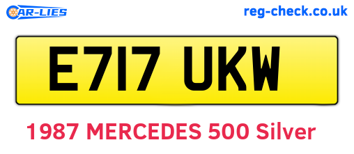E717UKW are the vehicle registration plates.