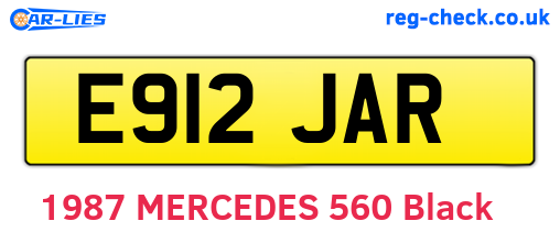 E912JAR are the vehicle registration plates.