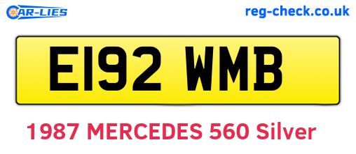 E192WMB are the vehicle registration plates.