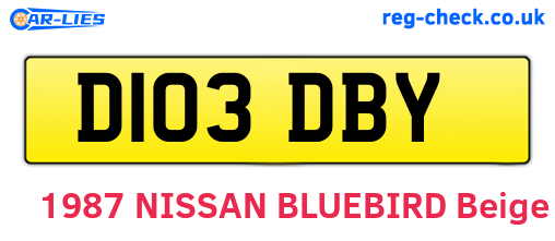 D103DBY are the vehicle registration plates.
