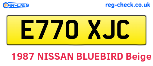 E770XJC are the vehicle registration plates.
