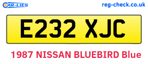 E232XJC are the vehicle registration plates.