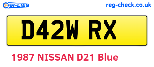 D42WRX are the vehicle registration plates.