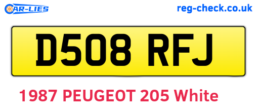 D508RFJ are the vehicle registration plates.