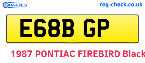 E68BGP are the vehicle registration plates.