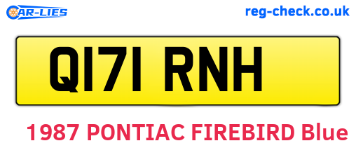 Q171RNH are the vehicle registration plates.