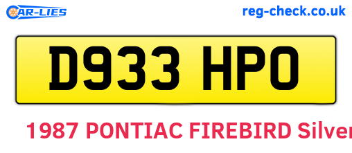 D933HPO are the vehicle registration plates.