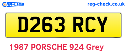 D263RCY are the vehicle registration plates.