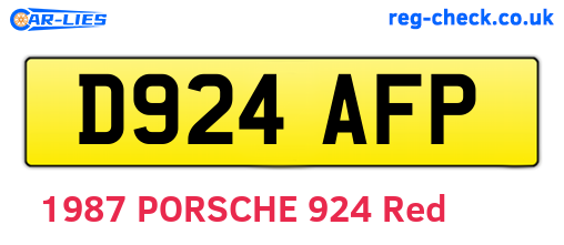 D924AFP are the vehicle registration plates.