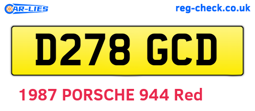 D278GCD are the vehicle registration plates.
