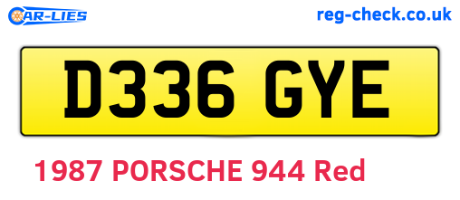 D336GYE are the vehicle registration plates.