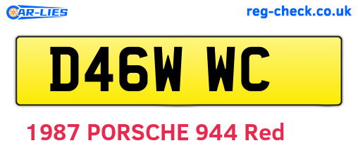 D46WWC are the vehicle registration plates.