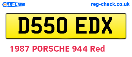 D550EDX are the vehicle registration plates.