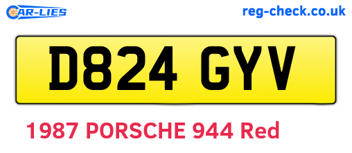 D824GYV are the vehicle registration plates.