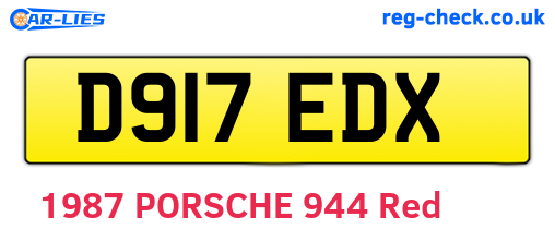 D917EDX are the vehicle registration plates.