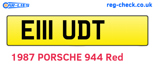 E111UDT are the vehicle registration plates.